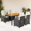 VidaXL Garden Dining Set with Cushions 5 Pcs, Table and Chairs with Adjustable Backrest, Outdoor Furniture, 3212656