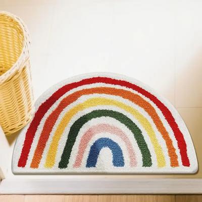 Modern Rainbow Carpet, a Warm And Stylish Home Decoration, a Household Entrance Mat, And a Bathroom Floor Mat