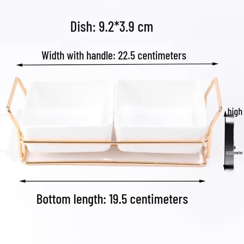 

SPSR Acrylic Two-Compartment Serving Dish with Gold Stand