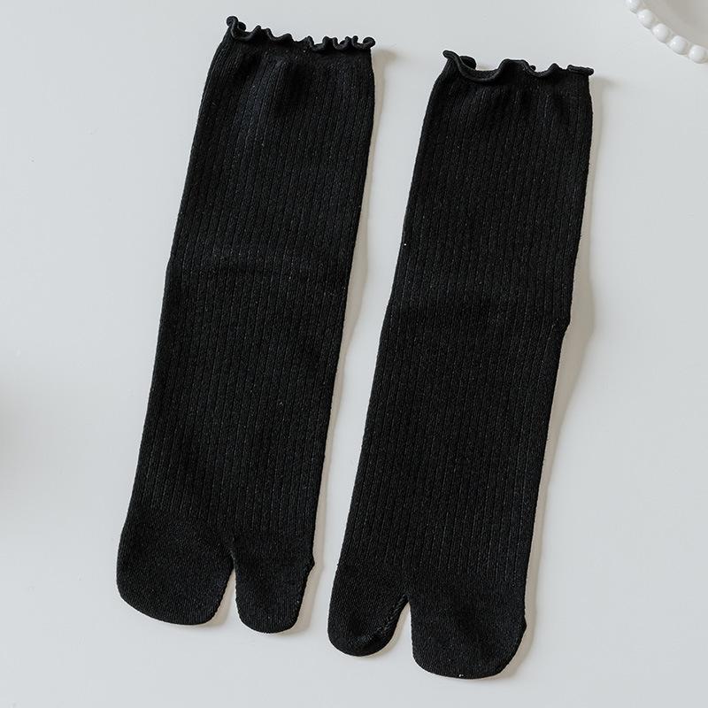 Casual Dames Katoenen Twee-Teens Middelhoge Sokken Teen Sokken Zomer Elastische Gespleten Teen Sokken Slippers Sandalen Twee Teen Sokken