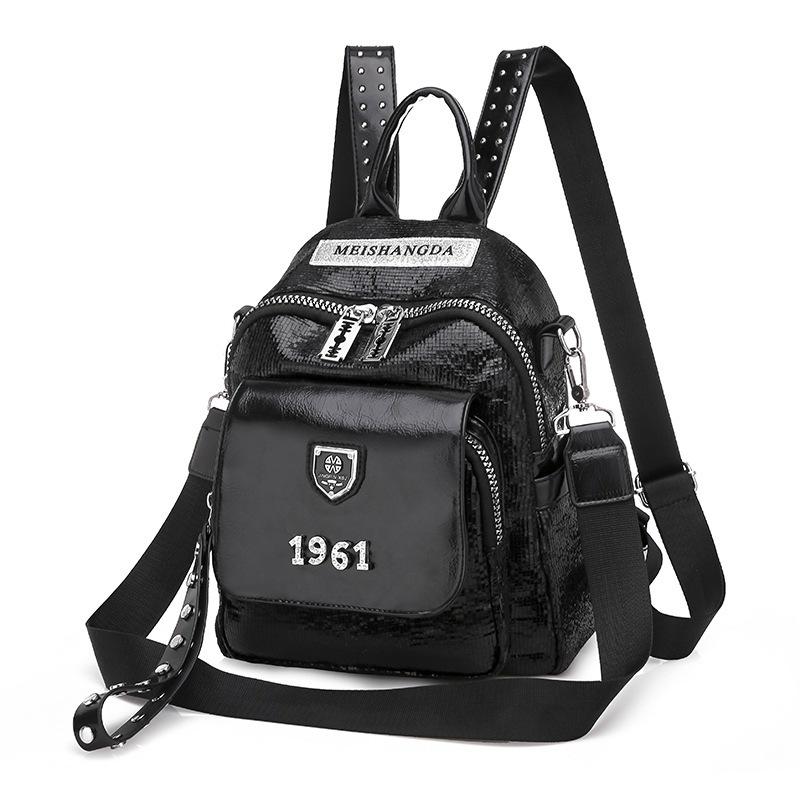 Модный женский рюкзак высококачественный рюкзак для книг мягкие школьные сумки для девочек-подростков женские дорожные рюкзаки чёрный 2577₽