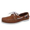 Men's Plus Size Genuine Leather Boat Shoes - British Style, Versatile Casual Lace-up Shoes