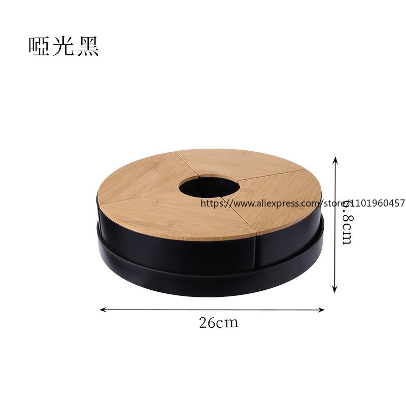 Japanese Style Fruit Plate Dried Fruit Candy Snack Box Creative Partition Bamboo Lid Portable Dried Fruit Box