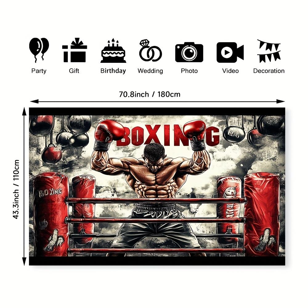 2D Flat Banner, 1pc Boxing Strength Wall Art Print Background Party BannerXY