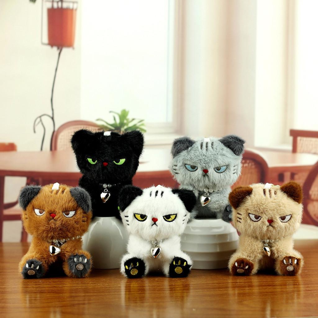 Cute Cat Plush Toy Keychain With Pp Cotton Filling For Bags And Keys