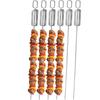 6 Peças Espetos para Churrasco de 17 polegadas Premium Aço Inoxidável 304 Espetos Kabob para Churrasco Longos Planos com Cabo Deslizante de Metal JT490