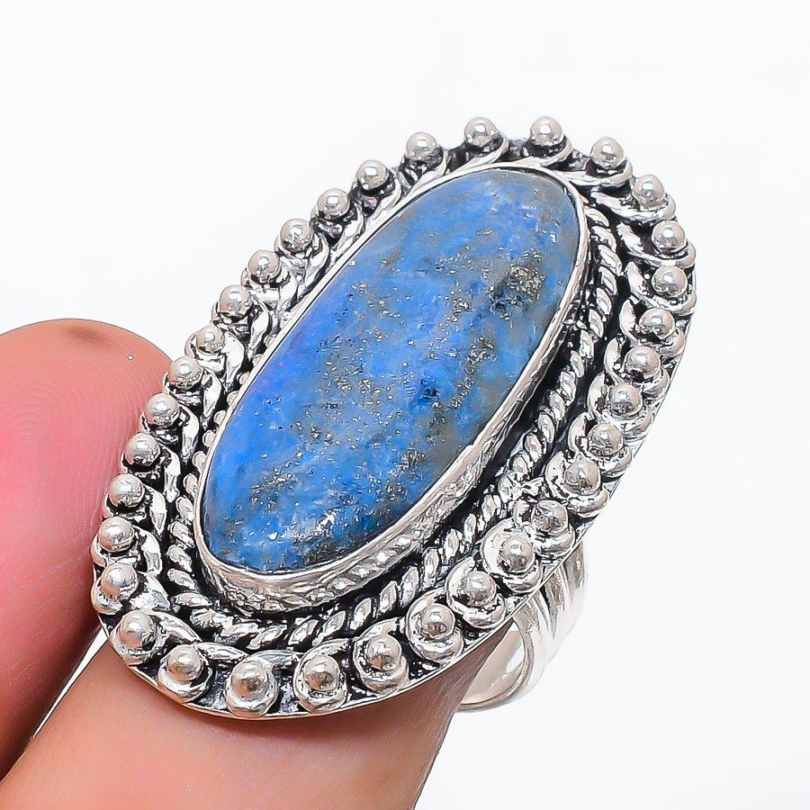 Lapis Lazuli Gemstone 925 Sterling Silver Jewelry Ring Size 8.5