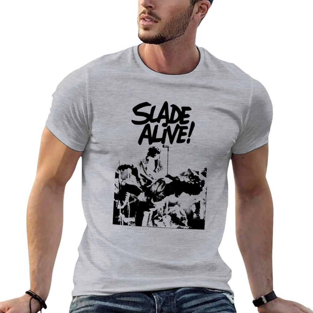 Slade Alive T-Shirt Anime T Shirts Customs Design Your Own T-shirts for Men Cotton
