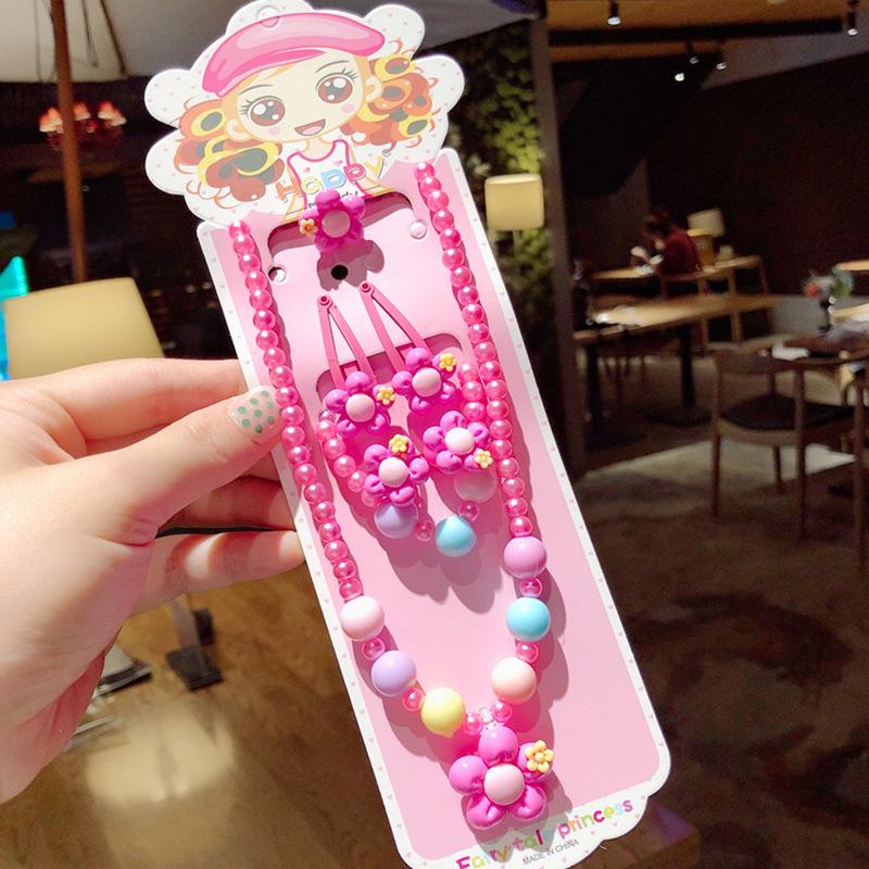 Coffret Cadeau Bijoux de Princesse pour Filles: Collier, Bracelet, Bague, Pince et Attache Cheveux