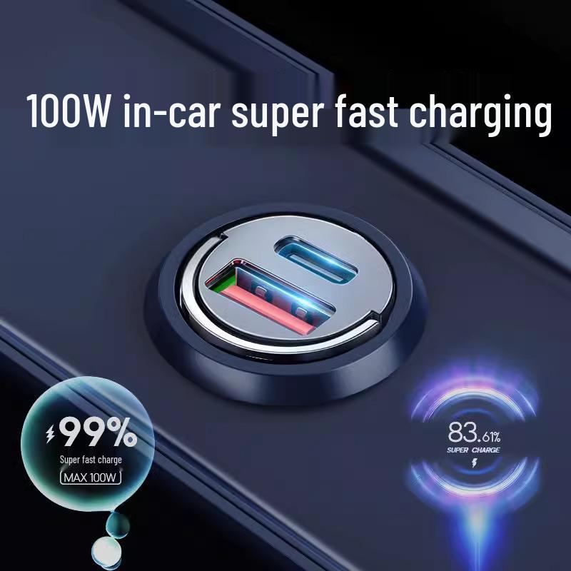 Unsichtbares 100W Autoladegerät für Apple & Huawei Superschnellladung mit Auto-Zigarettenanzünderadapter