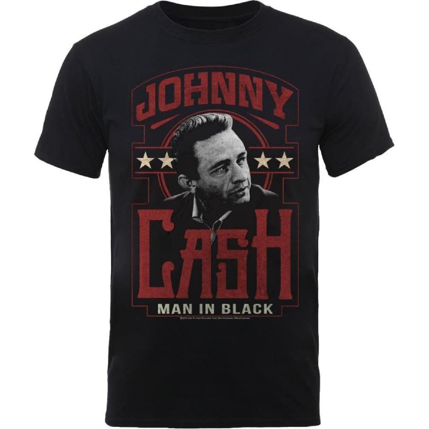 Johnny Cash Womens_Ladies Man In Black T-Shirt (M) (Black) S