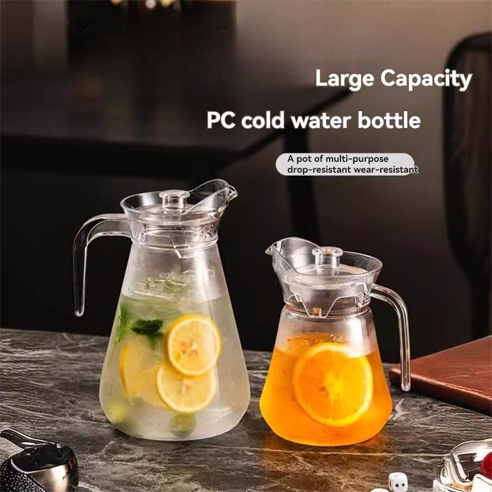 1pc Plastic Teapot, Transparent Curling Pot with Lid and Handle, Heat-resistant and BPA Free Teapot, Suitable for Juice, Milk,