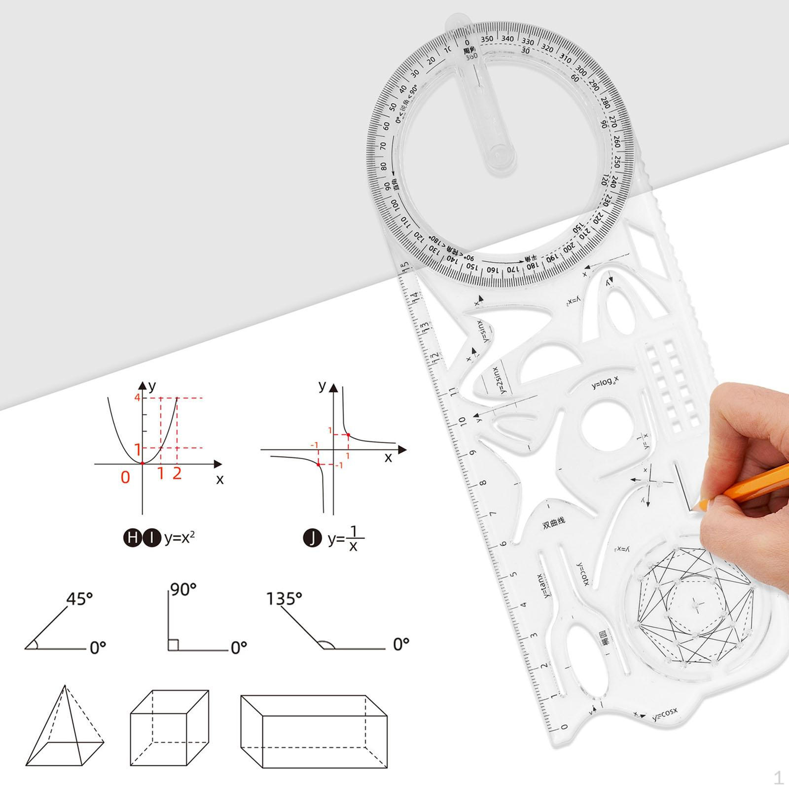 Шаблон чертежа геометрической линейки. Измерительные пластиковые линейки для школы — фото 9