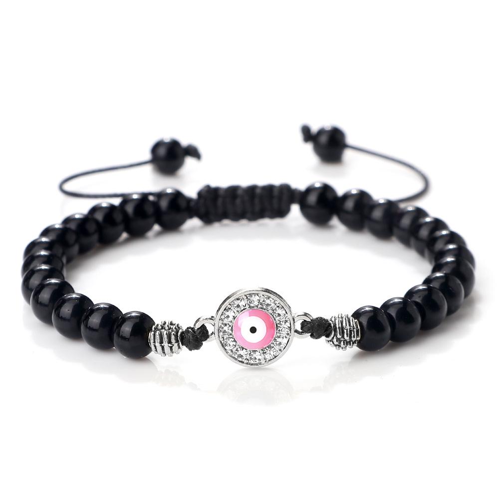 Retro Devil s Eye Rhinestone Adjustable Bracelet Set for Women Gold White Rhinestone