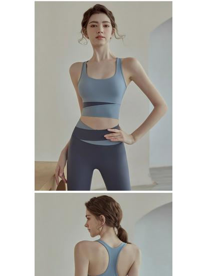 Soutien-gorge de sport antichoc pour femme - Anti-affaissement, Débardeur de course à pied et de yoga haute intensité avec beau design dorsal