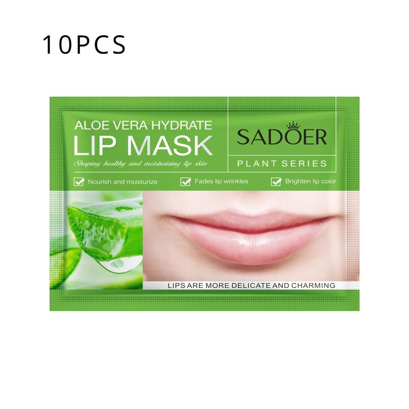 

SADOER Aloe Vera Увлажняющая маска для губ Предотвращение потрескавшихся губ Маска для губ 10pcs
