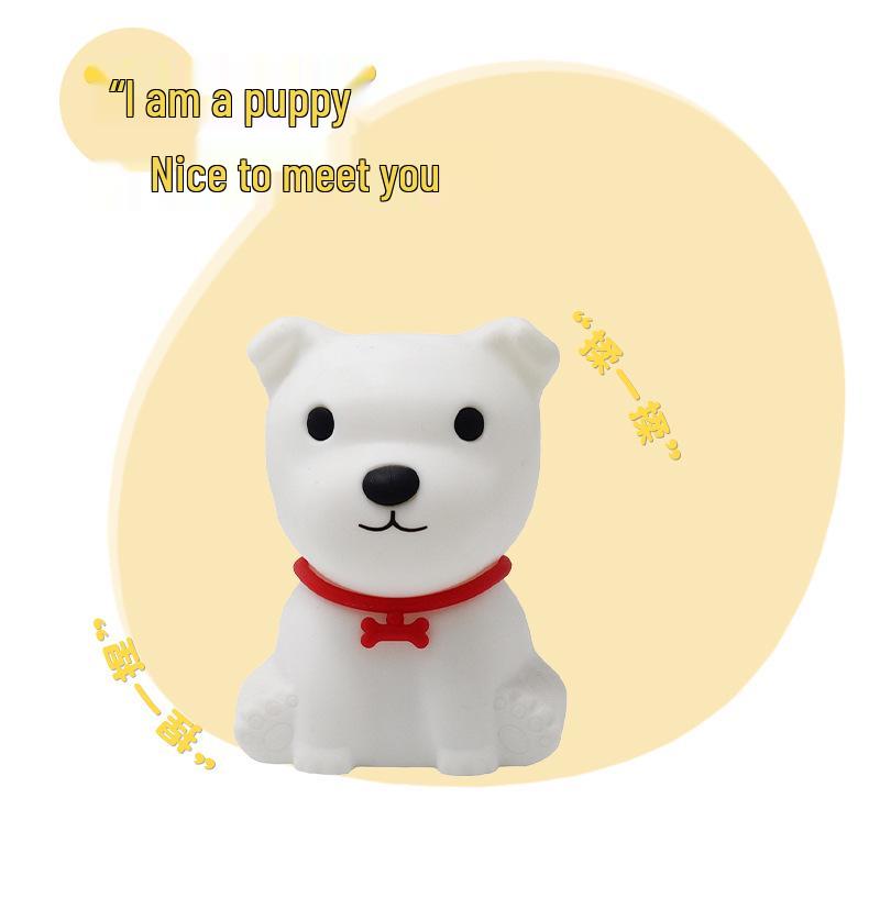 Adorable Silicone Dog Night Light - Tap Control, Soft & Eye-Friendly, Seven-Color Bedroom & Desk Lamp