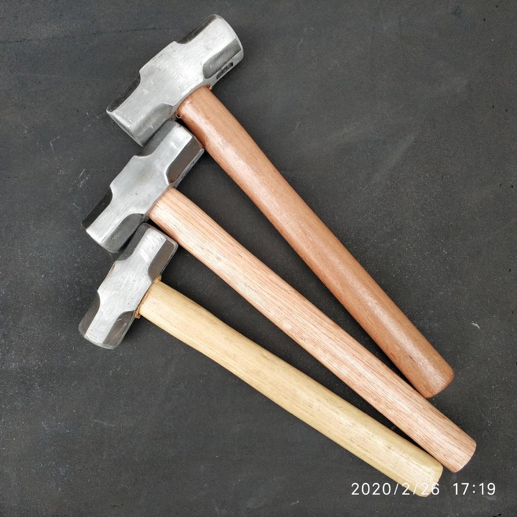 Polished Iron Hammer with Wooden Handle (Two-Pack: 4P, 6P, 8P)