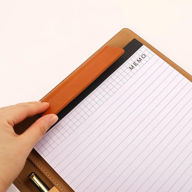 Leather Clip Board Notebook Conference Folder Writing Case With Closure Business Folder Multifunctional For Bag Storage