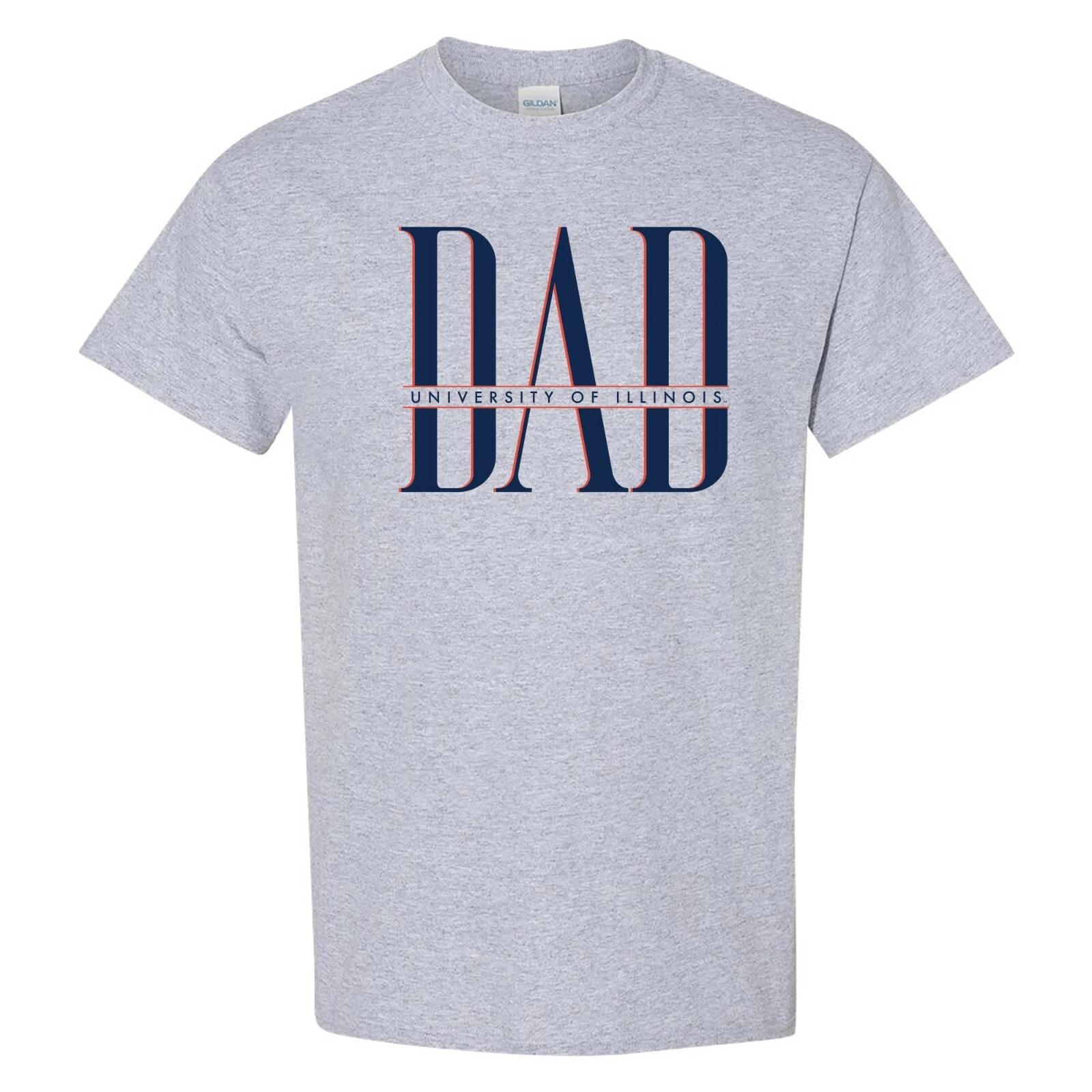 Illinois Fighting Illini Classic Dad T-Shirt - Sport Grey 2XL