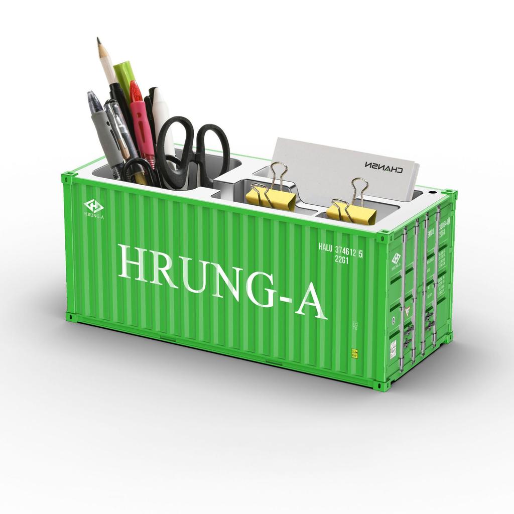 Simulated Ocean Freight Container Model Pen Holder Storage Box New Plastic Storage Box Desktop Storage Rack