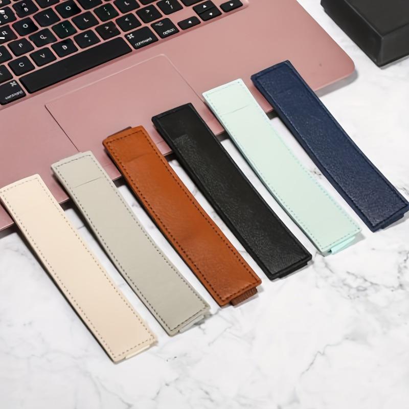 4pcs Adjustable Elastic Band Pen Holder PU Leather Pen Sleeve Pouch Elastic Notebook Pen Holder Detachable