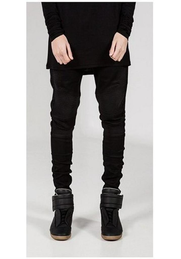 European and American Men's Ripped Badge Skinny Jeans