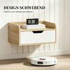 Set of 2 Wall-Mounted Bedside Tables with Drawer, Top with Raised Edges
