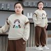 Plus-Size Girls' Sporty 2-Piece Cotton Hoodie Set - Spring/Autumn 2024