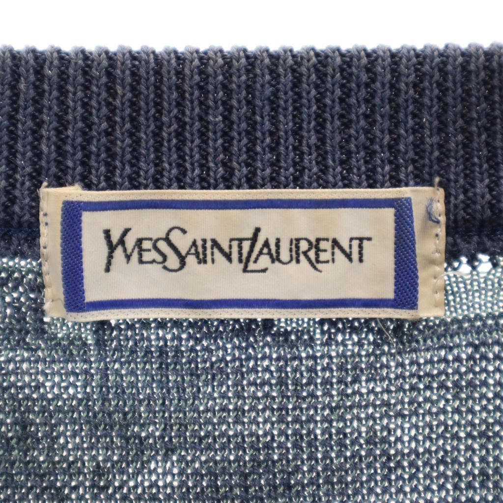 YVES SAINT LAURENT 90s Linen Blend Old Overall handle Short sleeve knit M Men's Used