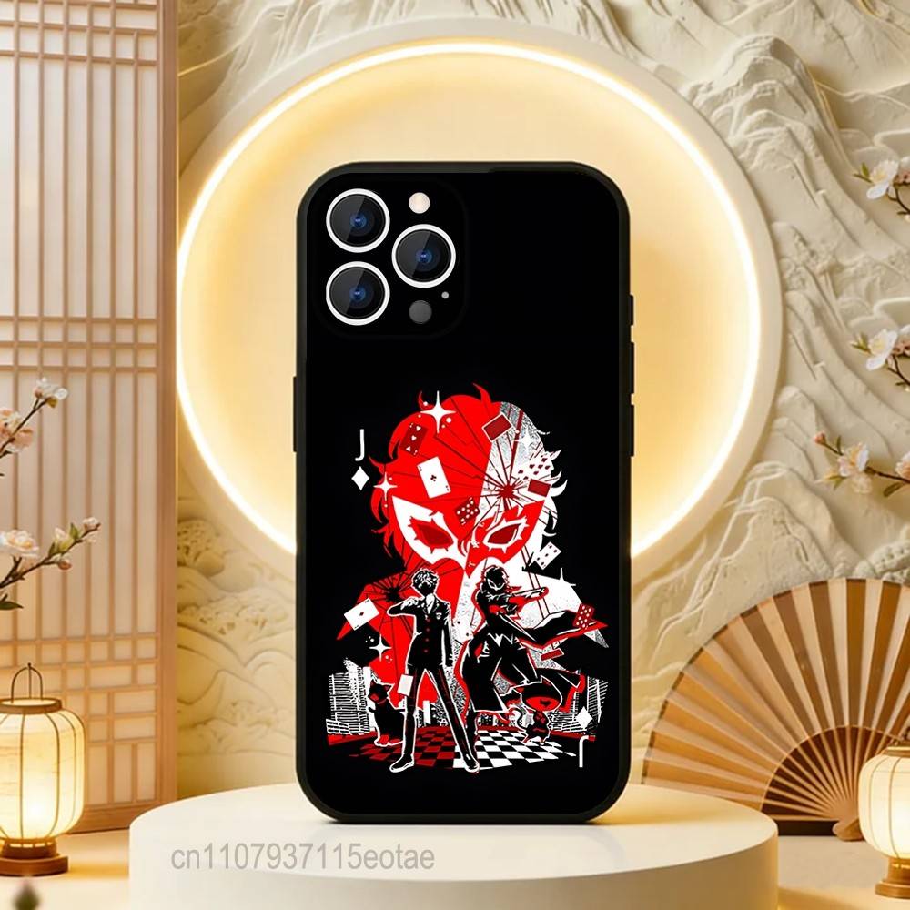 

Game P-Persona 5 Phone Case For iPhone 17,16,15,14,13,12,11,Pro,Max,Plus,E,Air,Mini Black Shockproof Funda Cover iPhone14Plus
