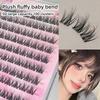 Glue-Free Self-Adhesive False Eyelashes Single Cluster C-curled Natural Faux Mink Lashes DIY False Eyelashes