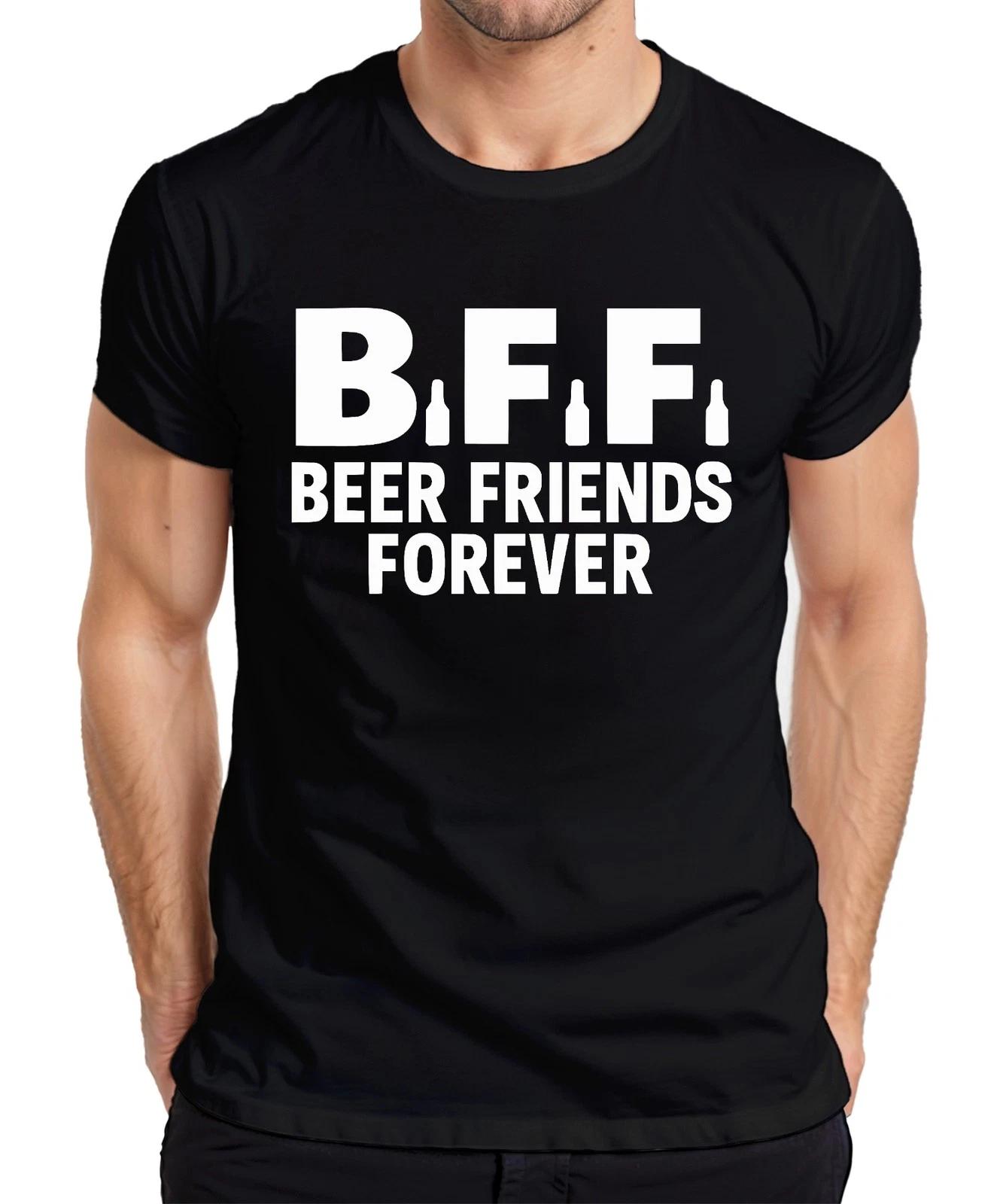 BFF Beer Friends Forever Bierfreunde Party Pub JGA Lustig Bier Herren T-Shirt L