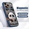 Milk Tea-drinking Panda Case For iPhone 17 Pro Max Magnetic For Magsafe Skin Feeling Cover For iPhone 16 15 14 13 Pro Max