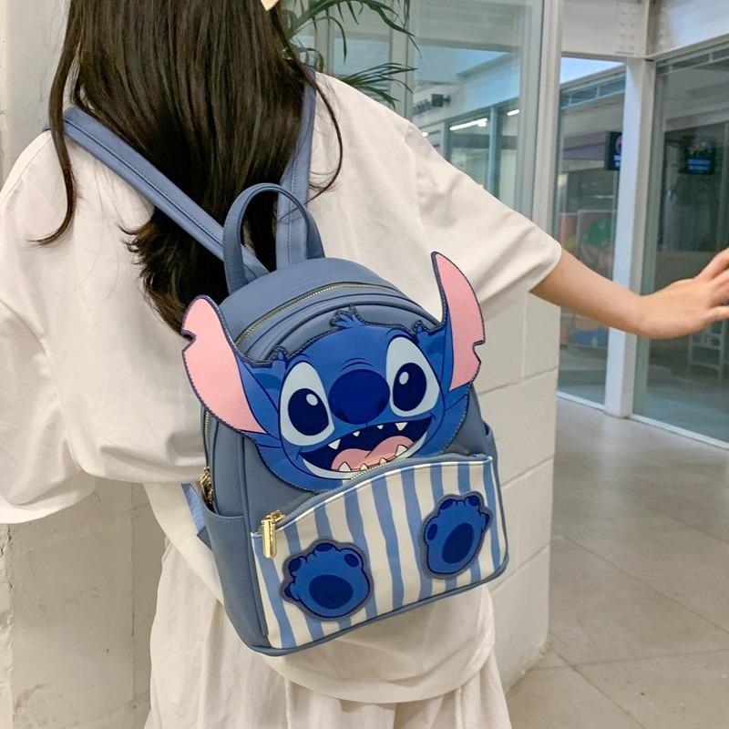 High-value Cute Street Storage Styling Backpack New Personalized Cartoon Blue Monster Girls Schoolbag