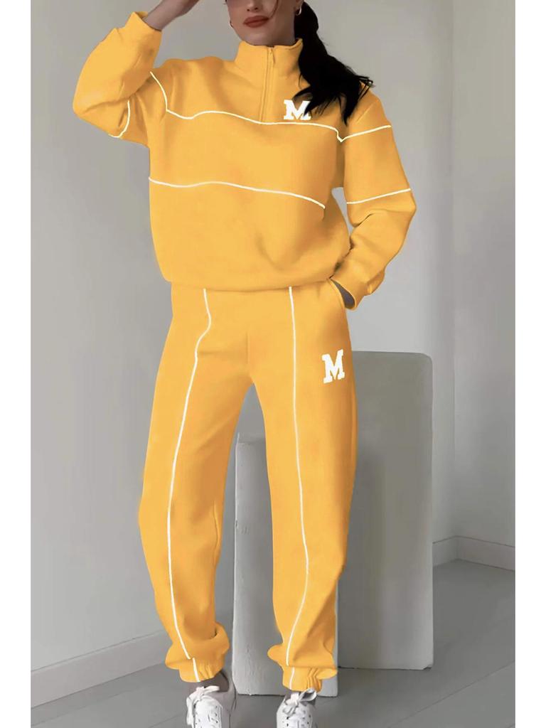 2024 Autumn/Winter Letter Sweatshirt & Long Pants Sport Set