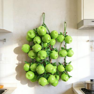 4 Pezzi Ghirlanda di Frutta e Verdura Artificiale da Appendere alla Parete Finta Banana Fragola Zucca Pomodoro Cetriolo Peperoncino Filo Decorazione Cucina Rustica