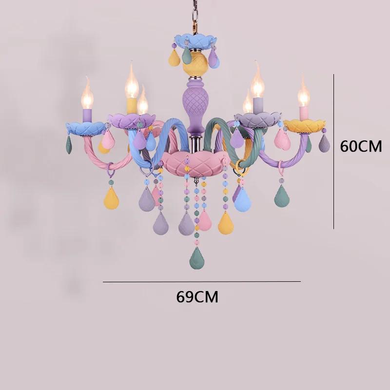 Macaron Color LED Ceiling Chandeliers Children's Room Pendant Drop Light Kids Room Boys Girls Bedroom Decor Ceiling Lamps Lustre