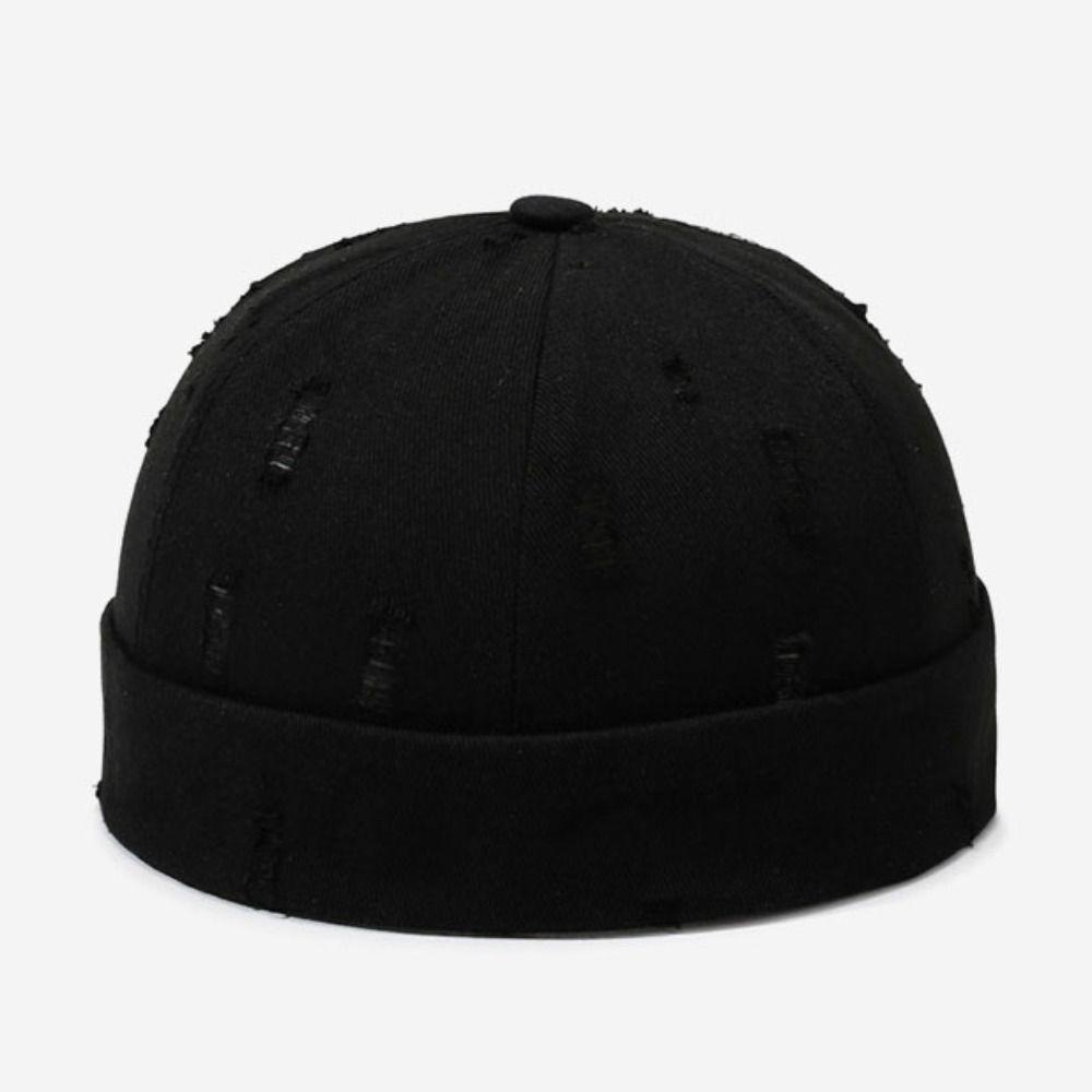 New Hip Hop Beanies Hats Cotton Solid Color Street Hat Adjustable Brimless Hip Hop Hats Men