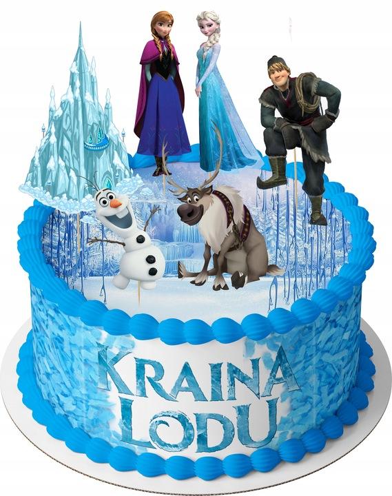 Zestaw Opłatek Na Tort Kraina Lodu + Postaci 3D