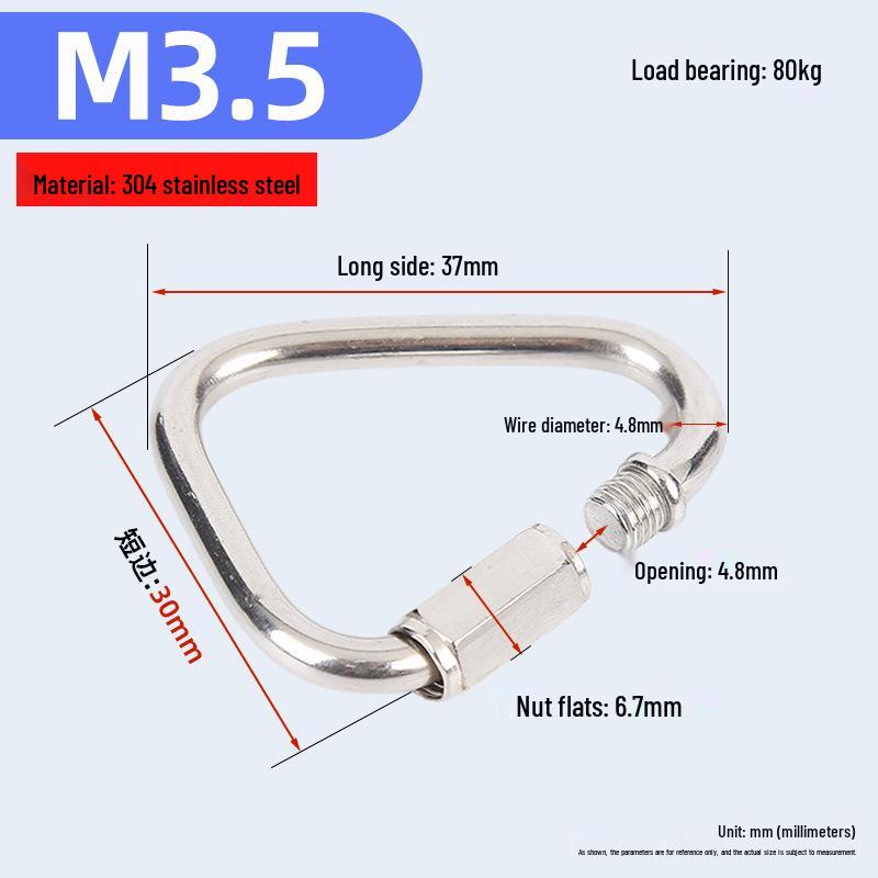 304 Stainless Steel Triangle Quick Link Climbing Buckle