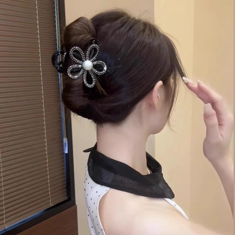 2pcs/set Elegant Rhinestone Hollow Flower Hair Claws For Women Girls Sweet Hair Ornament Hair Clips Hair Accessories