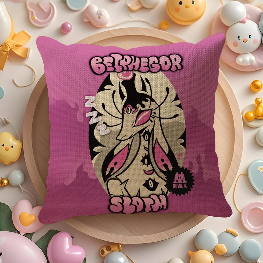 Anime H-Helluvas B-Boss Cushion Cover Summer Coolness Linen Fabric Double-Sided Printing Pillow Case Sofa Home Decor Gift