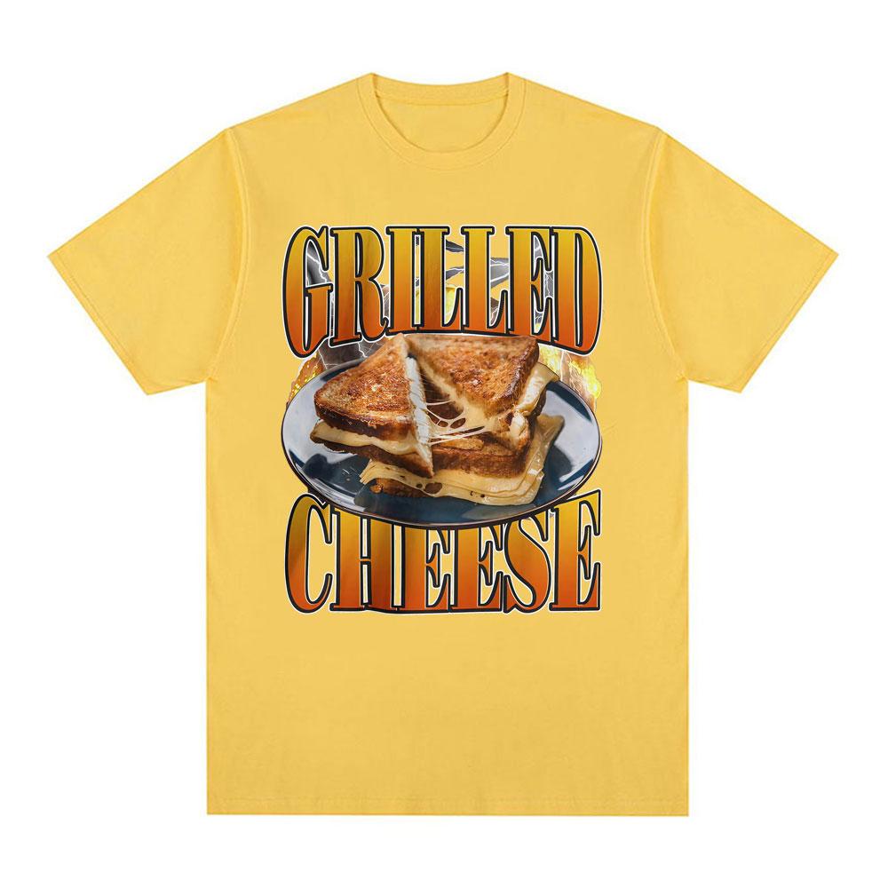 Funny Grilled Cheese Foodie Gift Meme Tshirt Unisex Women Summer Casual ONeck Oversized T Shirts Cotton 100 High Quality T Shirt