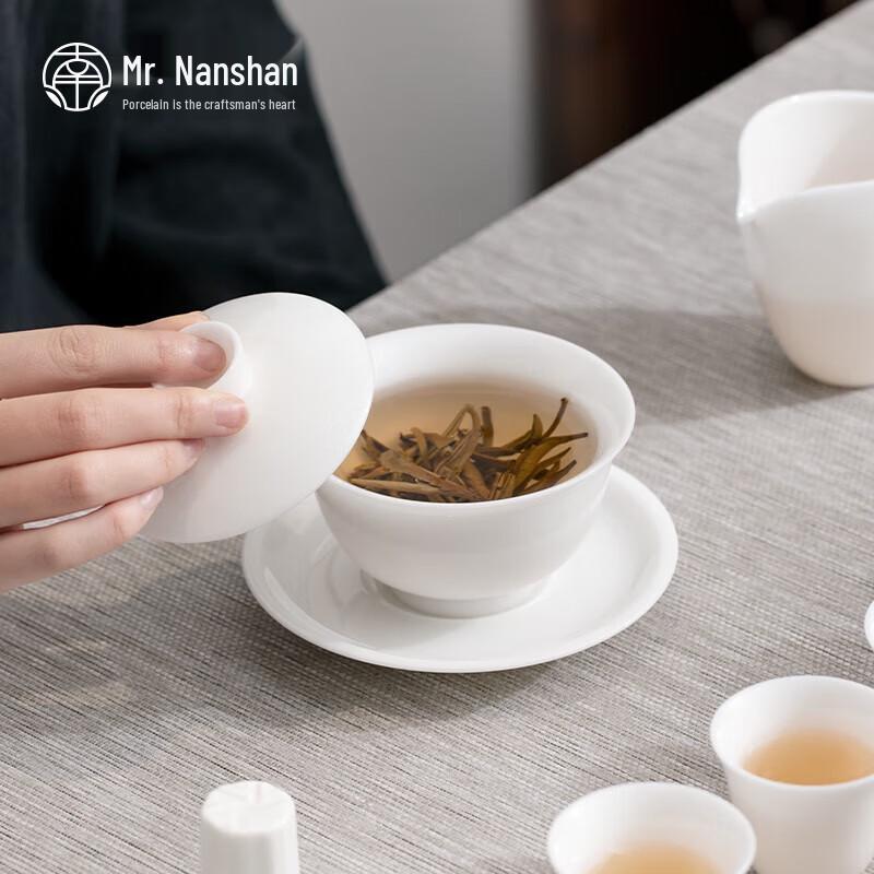 Nanshan White Porcelain Sancai Gaiwan