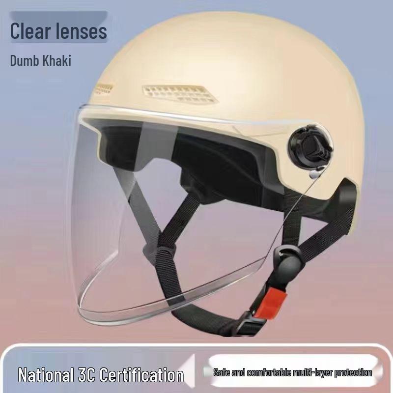 Four Seasons Lightweight Breathable Sun Protection Helmet for Electric Scooters, Motorcycles, and Bicycles - Unisex Summer Classic Half Helmet.