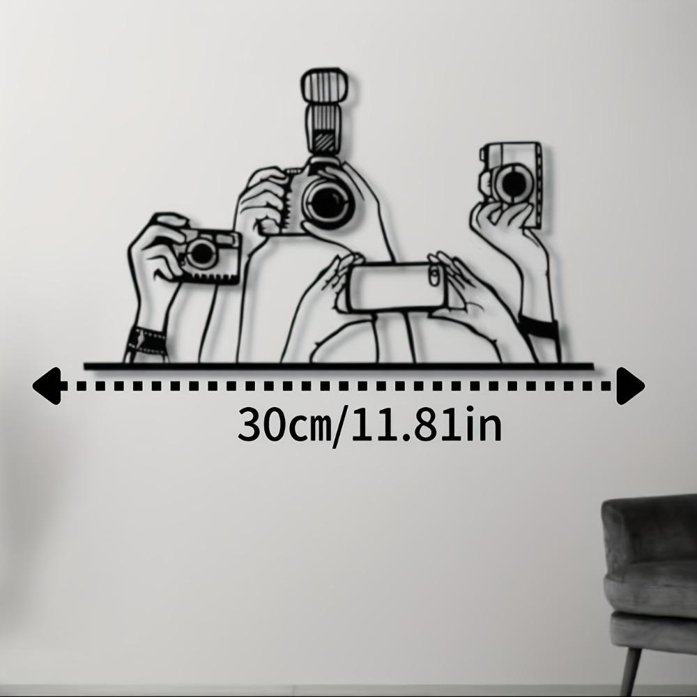 

Wall Mounted Laser Cut Photographer Sculpture Metal Wall Decor Minimalist Gift for Photographers Photo Lovers 11.81inch