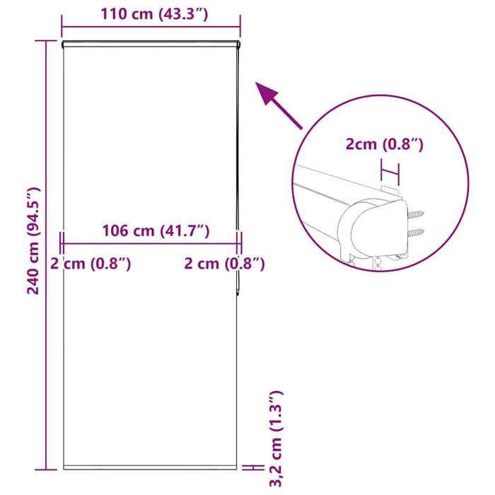 VidaXL Store enrouleur de douche avec cassette largeur du tissu 106 cm, store de douche, store enrouleur de rideau de 4015013