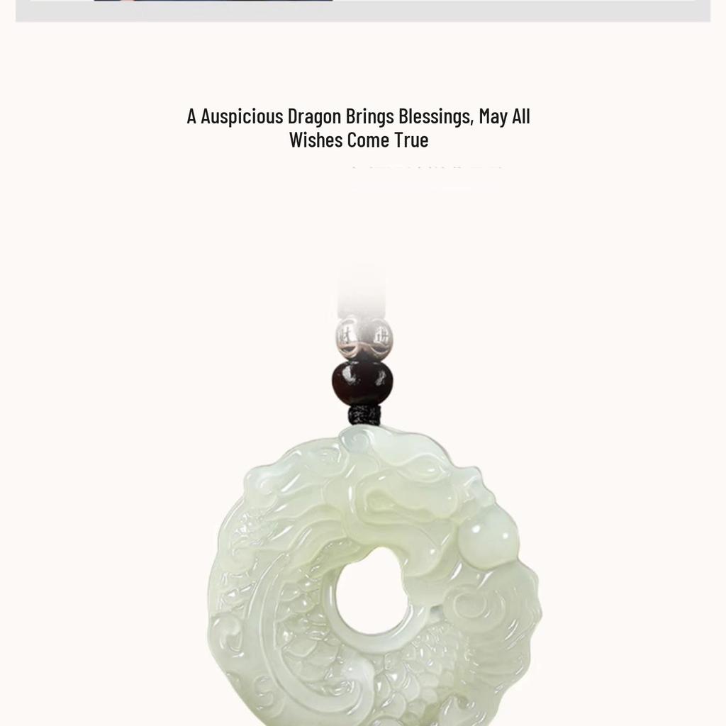 Authentic Xinjiang Hetian Jade Dragon Fish Pendant: Double-Sided, Exquisitely Carved, Unisex with Certificate