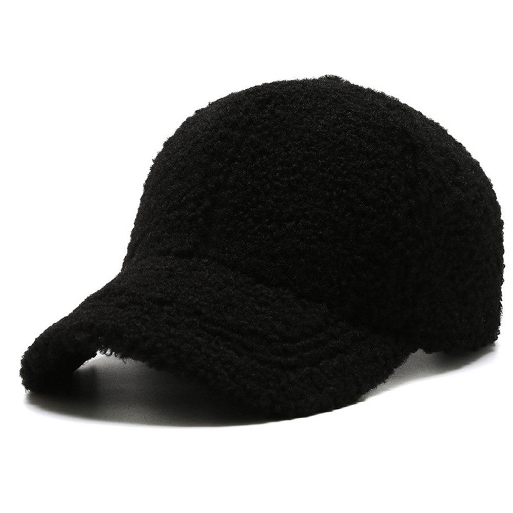 Warm Outdoor Dad Hat Artificial Lamb Wool Autumn Winter Hat Plush Baseball Cap  for Women & Men